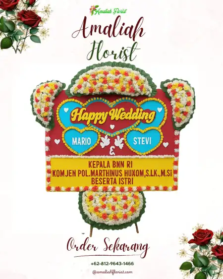 Papan Bunga Pernikahan Leato Utara